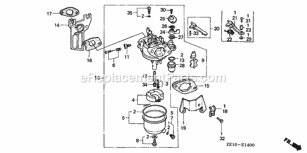 Honda GX140 (Type QXA)(VIN# GX140-1000001-3263982) Small Engine Page I Diagram