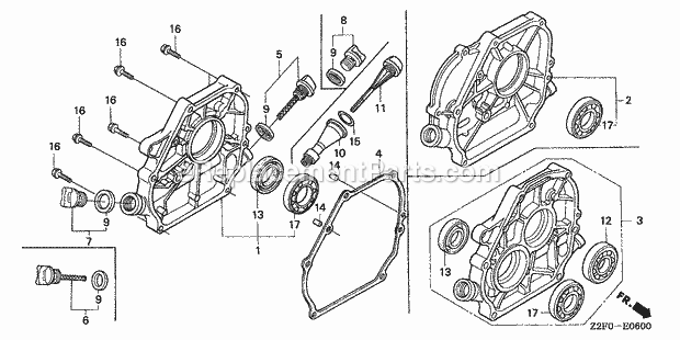 Honda GX160K1 (Type LX2/B)(VIN# GCAAK-1000001-9999999) Small Engine Page C Diagram