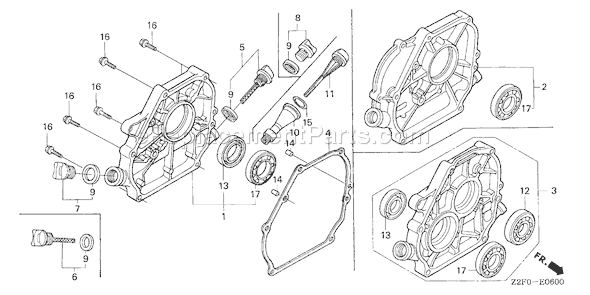 Honda GX160K1 (Type LX/B)(VIN# GCAAK-1000001-9099999) Small Engine Page E Diagram