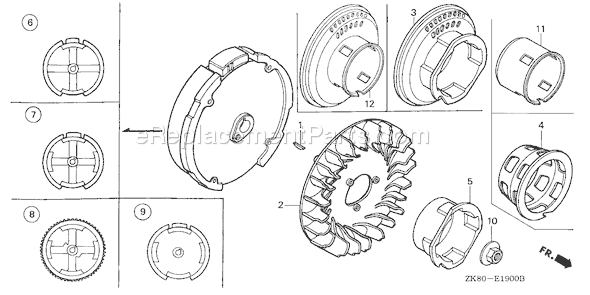 Honda GX160K1 (Type QCB2/A)(VIN# GC02-8670001-9099999) Small Engine Page J Diagram