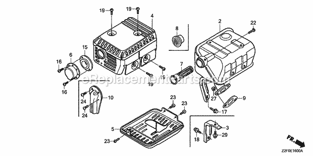 Honda GX160K1 (Type QCB2/B)(VIN# GCAAK-1000001-9999999) Small Engine Page K Diagram