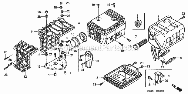 Honda GX160K1 (Type QI2/A)(VIN# GC02-8670001-9099999) Small Engine Page L Diagram