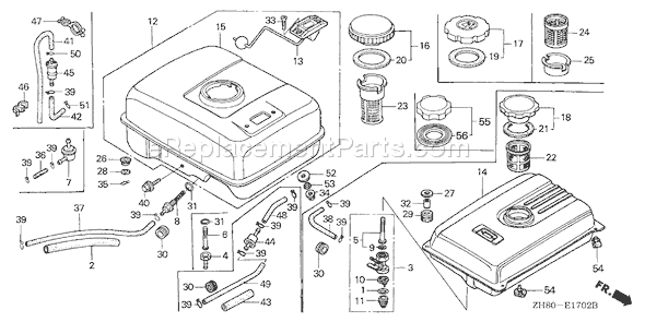 Honda GX160K1 (Type QXE2)(VIN# GC02-8670001-9099999) Small Engine Page M Diagram