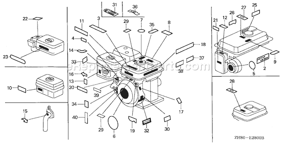 Honda GX160K1 (Type RFR2)(VIN# GC02-2000001-8669999) Small Engine Page M Diagram