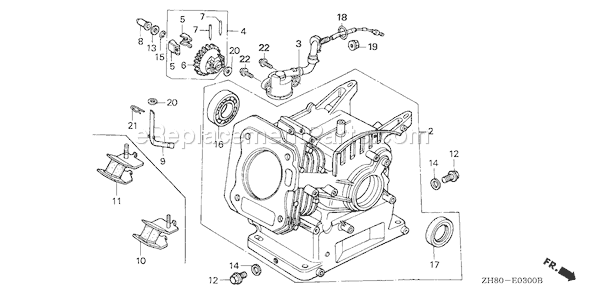 Honda GX160K1 (Type RFR2)(VIN# GC02-2000001-8669999) Small Engine Page G Diagram