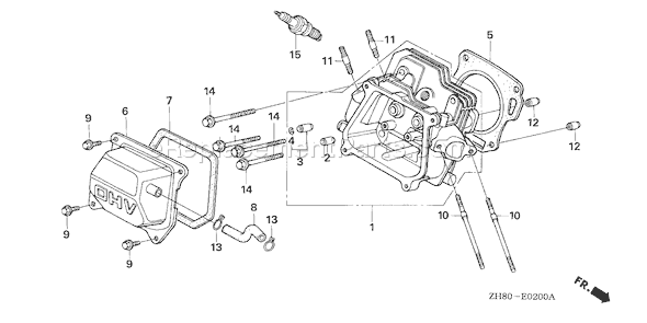Honda GX160K1 (Type RFR2)(VIN# GC02-2000001-8669999) Small Engine Page H Diagram