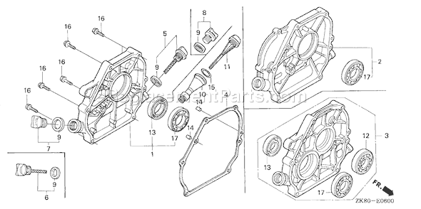 Honda GX160K1 (Type RH2/A)(VIN# GC02-8670001-9099999) Small Engine Page E Diagram