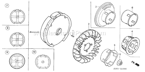 Honda GX160K1 (Type RHA2/A)(VIN# GCAAK-1000001-9999999) Small Engine Page K Diagram