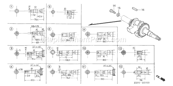 Honda GX160K1 (Type RHA2/A)(VIN# GCAAK-1000001-9999999) Small Engine Page G Diagram