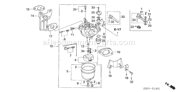 Honda GX160K1 (Type S1/A)(VIN# GCAAK-1000001-9099999) Small Engine Page G Diagram