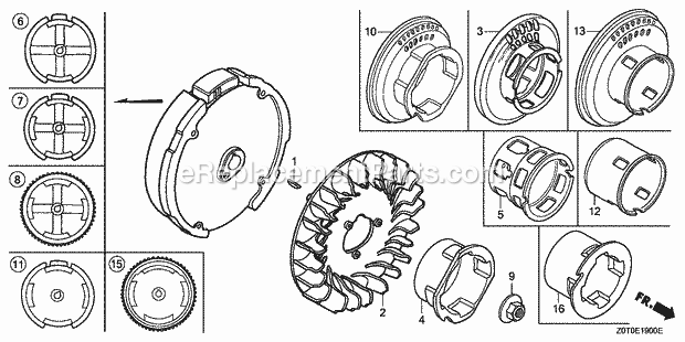 Honda GX160T1 (Type QCB2)(VIN# GCABT-1000001-9999999) Small Engine Page N Diagram