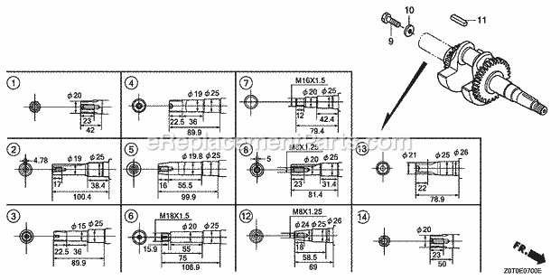 Honda GX160T1 (Type QCB2)(VIN# GCABT-1000001-9999999) Small Engine Page D Diagram