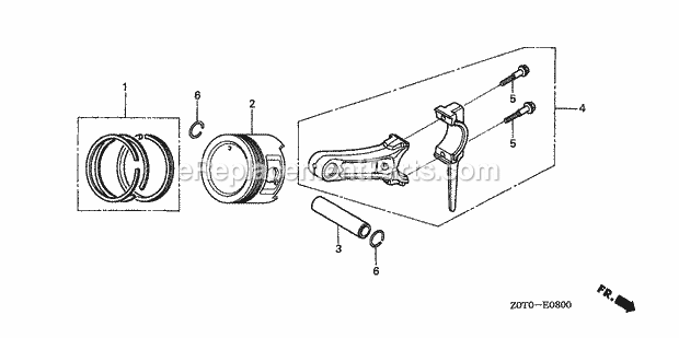 Honda GX160T1 (Type QCB2)(VIN# GCABT-1000001-9999999) Small Engine Page E Diagram