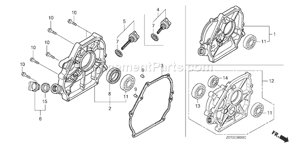 Honda GX160T1 (Type VWA2)(VIN# GCABT-1000001-9999999) Small Engine Page E Diagram