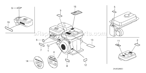 Honda GX160U1 (Type QH2)(VIN# GCACK-1000001) Small Engine Page M Diagram