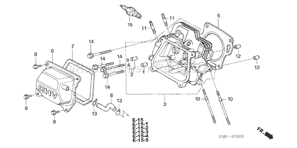 Honda GX160U1 (Type SMXE)(VIN# GCACK-1000001-9999999) Small Engine Page H Diagram