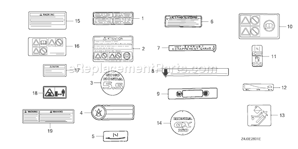 Honda GX160U1 (Type VG29)(VIN# GCACK-1000001-9999999) Small Engine Page N Diagram