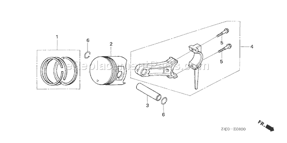 Honda GX160U1 (Type VG29)(VIN# GCACK-1000001-9999999) Small Engine Page P Diagram