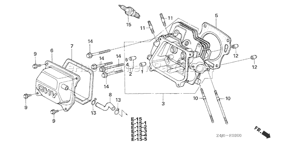 Honda GX160U1 (Type VG29)(VIN# GCACK-1000001-9999999) Small Engine Page H Diagram