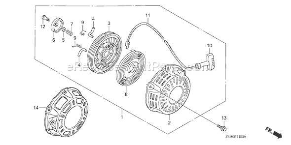 Honda GX160UT1 (Type HX2)(VIN# GCAFT-1000001) Small Engine Page Q Diagram