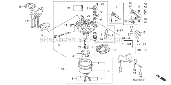 Honda GX160UT1 (Type HX2)(VIN# GCAFT-1000001) Small Engine Page C Diagram
