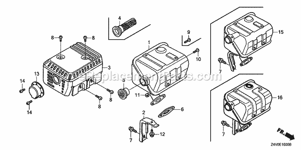 Honda GX200RT2 (Type RMG2)(VIN# GCBTT-1000001-9999999) Engine Page K Diagram