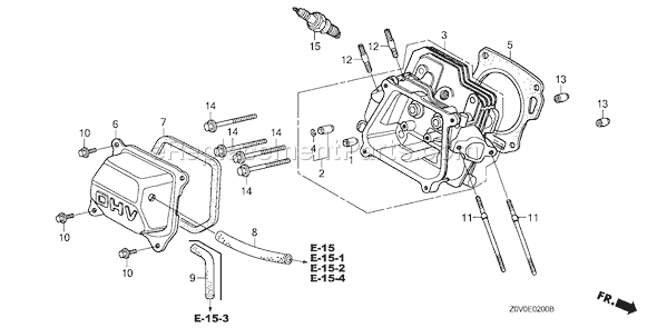 Honda GX200T (Type TX2)(VIN# GCACT-1000001-9999999) Small Engine Page H Diagram