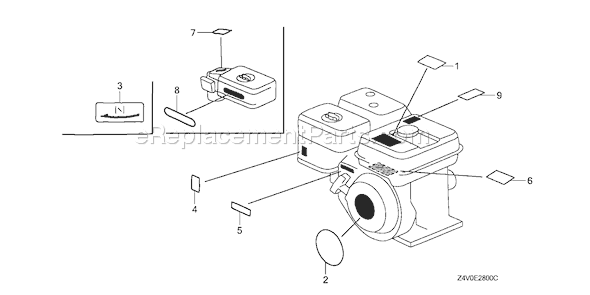 Honda GX200UT (Type HX2)(VIN# GCAHT-1000001) Small Engine Page M Diagram