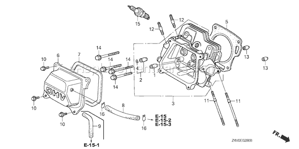 Honda GX200UT (Type HX2)(VIN# GCAHT-1000001) Small Engine Page H Diagram