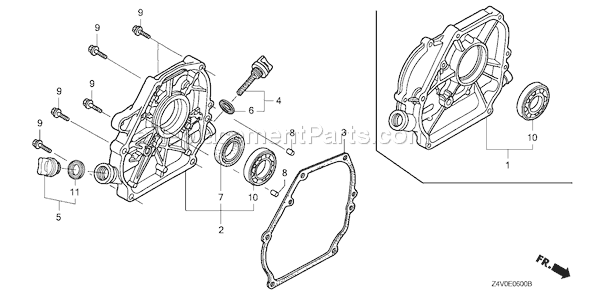 Honda GX200UT (Type QXE6)(VIN# GCAHT-1000001) Small Engine Page F Diagram