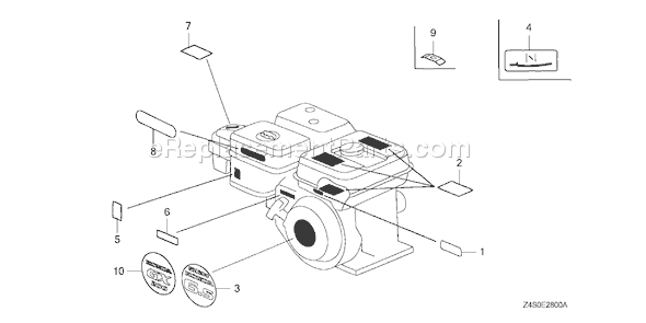 Honda GX200U (Type HX2)(VIN# GCAJK-1000001) Small Engine Page M Diagram