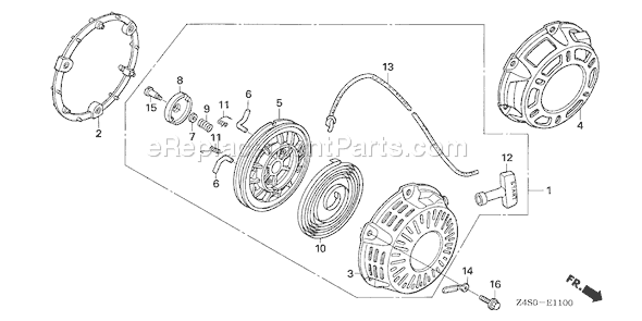 Honda GX200U (Type HX2)(VIN# GCAJK-1000001) Small Engine Page Q Diagram