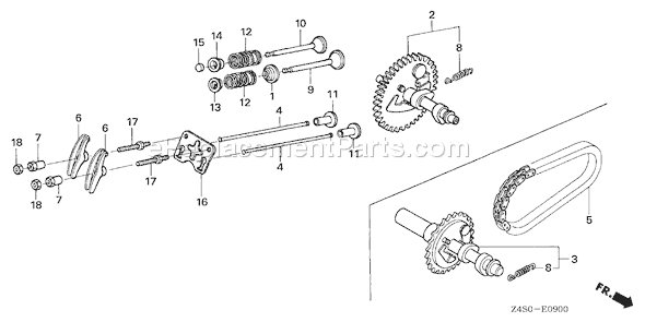 Honda GX200U (Type HX2)(VIN# GCAJK-1000001) Small Engine Page B Diagram