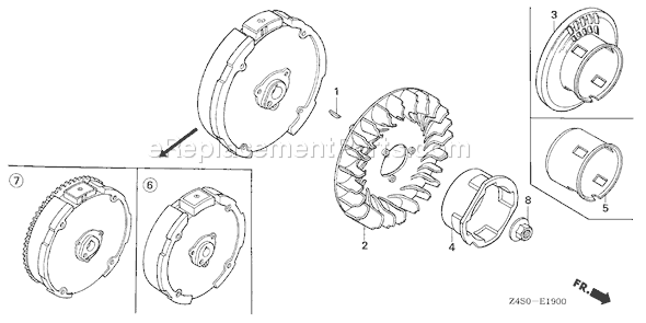 Honda GX200U (Type HX26)(VIN# GCAJK-1000001) Small Engine Page J Diagram