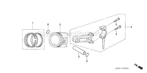 Honda GX200U (Type HX26)(VIN# GCAJK-1000001) Small Engine Page P Diagram