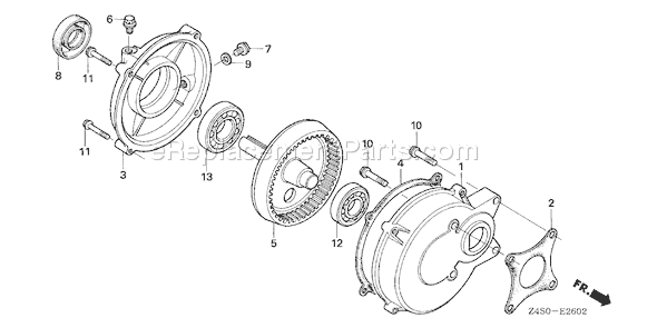 Honda GX200U (Type HX26)(VIN# GCAJK-1000001) Small Engine Page R Diagram