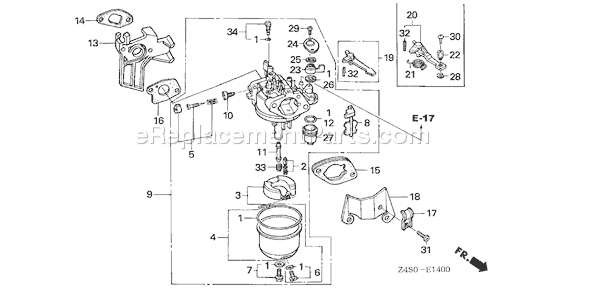Honda GX200U (Type HX26)(VIN# GCAJK-1000001) Small Engine Page C Diagram