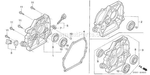 Honda GX200U (Type HX26)(VIN# GCAJK-1000001) Small Engine Page E Diagram