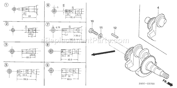 Honda GX200U (Type HX26)(VIN# GCAJK-1000001) Small Engine Page F Diagram