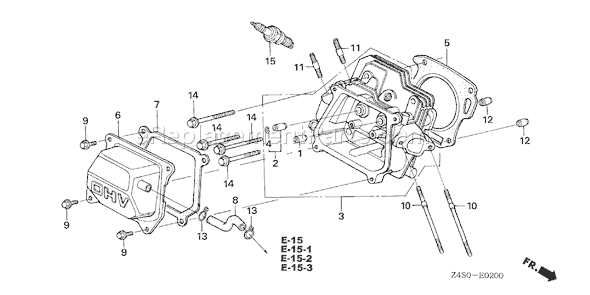 Honda GX200U (Type HX26)(VIN# GCAJK-1000001) Small Engine Page H Diagram