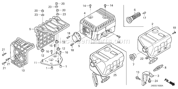 Honda GX200U (Type HXU)(VIN# GCAJK-1000001) Small Engine Page N Diagram