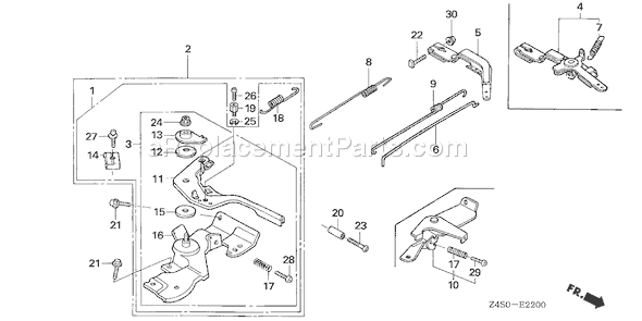 Honda GX200U (Type HXU)(VIN# GCAJK-1000001) Small Engine Page D Diagram