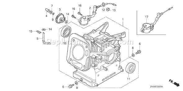 Honda GX200U (Type HXU)(VIN# GCAJK-1000001) Small Engine Page G Diagram