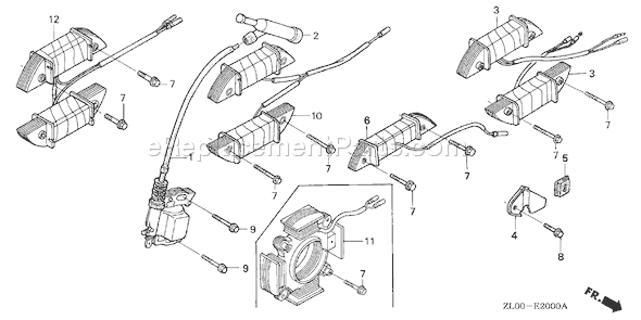 Honda GX200 (Type HX)(VIN# GCAE-1000001-1899999) Small Engine Page L Diagram