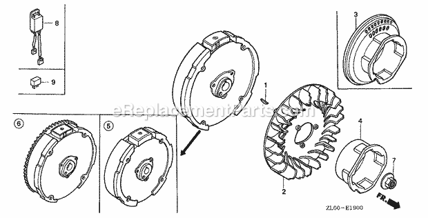 Honda GX200 (Type HX)(VIN# GCAE-1000001-1899999) Small Engine Page M Diagram