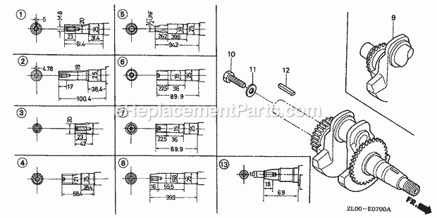 Honda GX200 (Type HX)(VIN# GCAE-1000001-1899999) Small Engine Page D Diagram