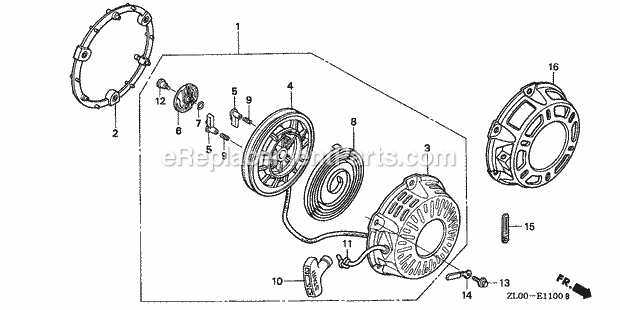 Honda GX200 (Type HX)(VIN# GCAE-1000001-1899999) Small Engine Page G Diagram