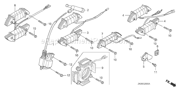 Honda GX200 (Type HX/A)(VIN# GCAE-1900001) Small Engine Page L Diagram