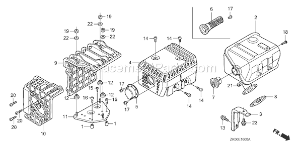 Honda GX200 (Type HX/A)(VIN# GCAE-1900001) Small Engine Page N Diagram