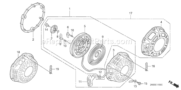 Honda GX200 (Type HX/A)(VIN# GCAE-1900001) Small Engine Page P Diagram